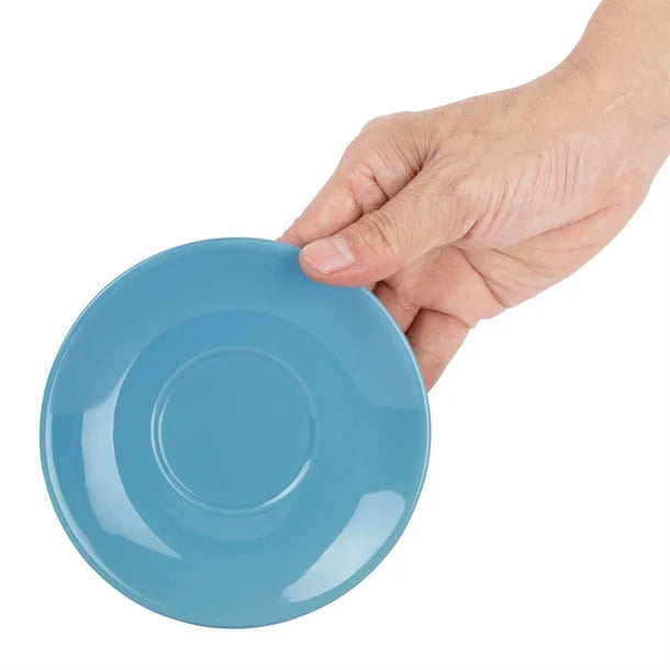 Olympia Cafe Flat White Saucers Blue 135mm (Pack of 12)