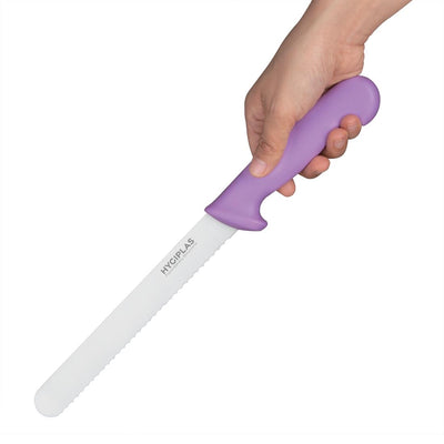 Hygiplas Bread Knife Purple Handle 20.5cm