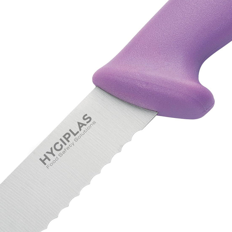 Hygiplas Bread Knife Purple Handle 20.5cm