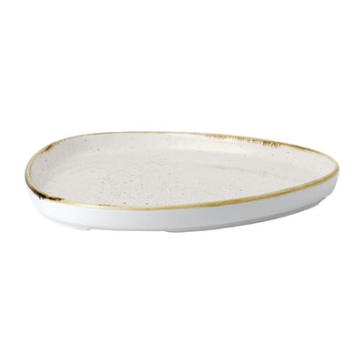 Churchill Stonecast Barley White Triangle Walled Chefs Plate 200mm (Pack of 6)
