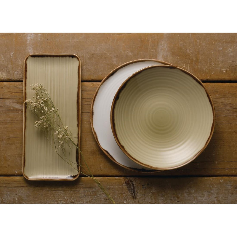 Dudson Harvest Linen Organic Coupe Rect Platter 349 x 158mm (Pack of 6)