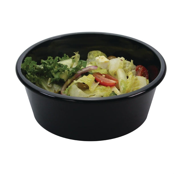 Creative Melamine Salad Bowls Black 186x60mm (Pack of 6)