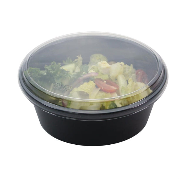 Creative Melamine Salad Bowls Black 186x60mm (Pack of 6)