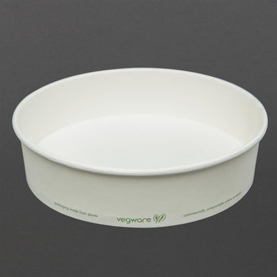 Vegware 185-Series Compostable Bon Appetit Wide PLA-lined Paper Food Bowls 26oz (Pack of 300)