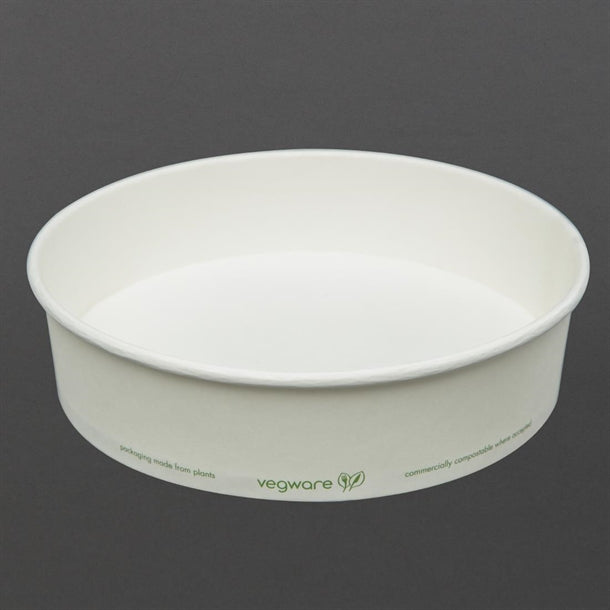 Vegware 185-Series Compostable Bon Appetit Wide PLA-lined Paper Food Bowls 26oz (Pack of 300)