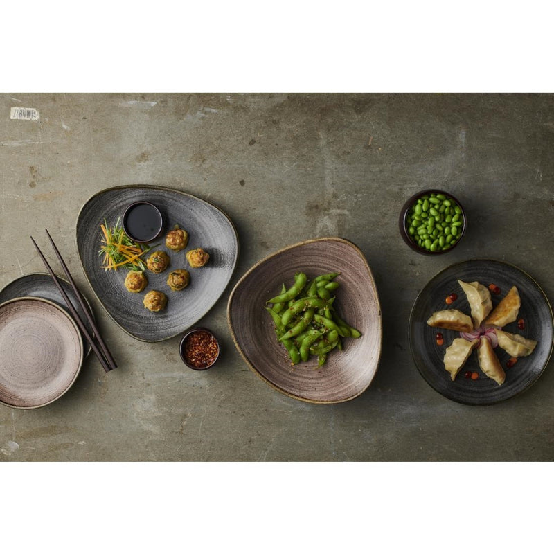 Churchill Stonecast Raw Lotus Plate Black 229mm (Pack of 12)