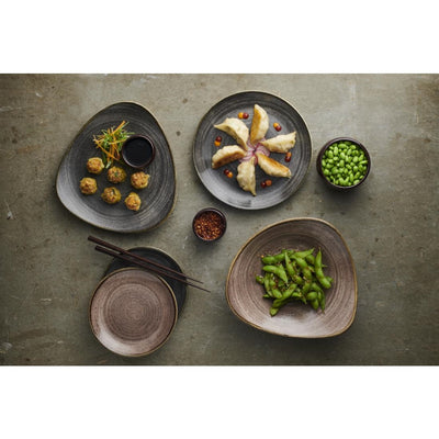 Churchill Stonecast Raw Lotus Plate Black 229mm (Pack of 12)