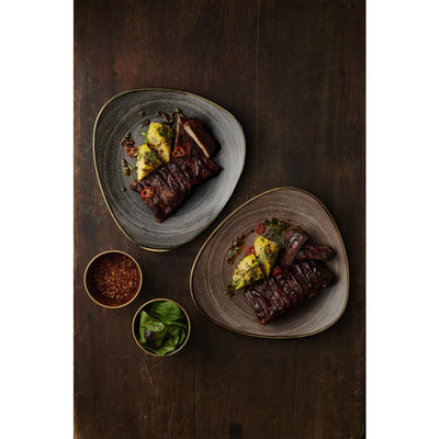 Churchill Stonecast Raw Lotus Plate Black 229mm (Pack of 12)