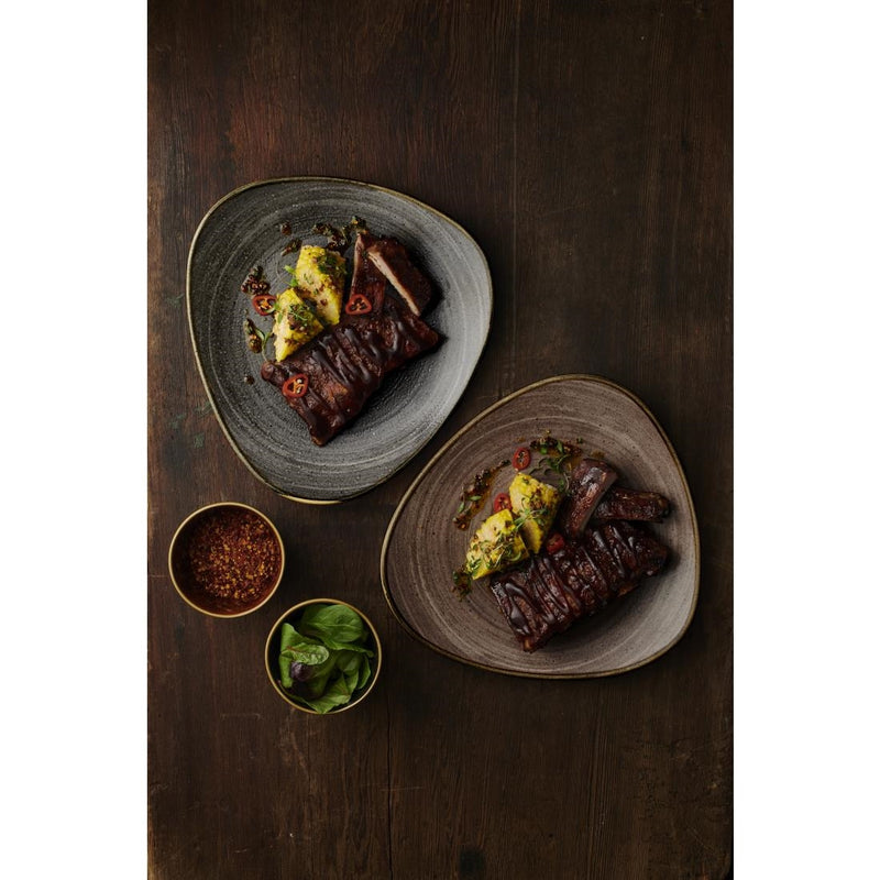 Churchill Stonecast Raw Lotus Plate Black 229mm (Pack of 12)