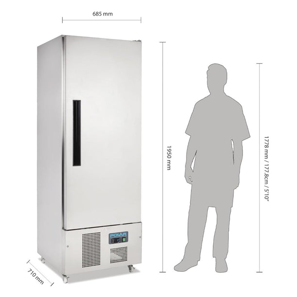 Polar G-Series Upright Slimline Fridge 440Ltr