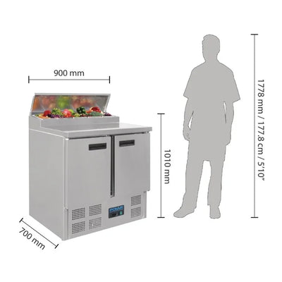 Polar G-Series Pizza Prep Counter Fridge 254Ltr