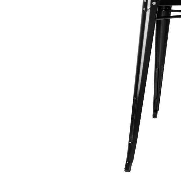 Bolero Black Square Pavement Style Steel Table