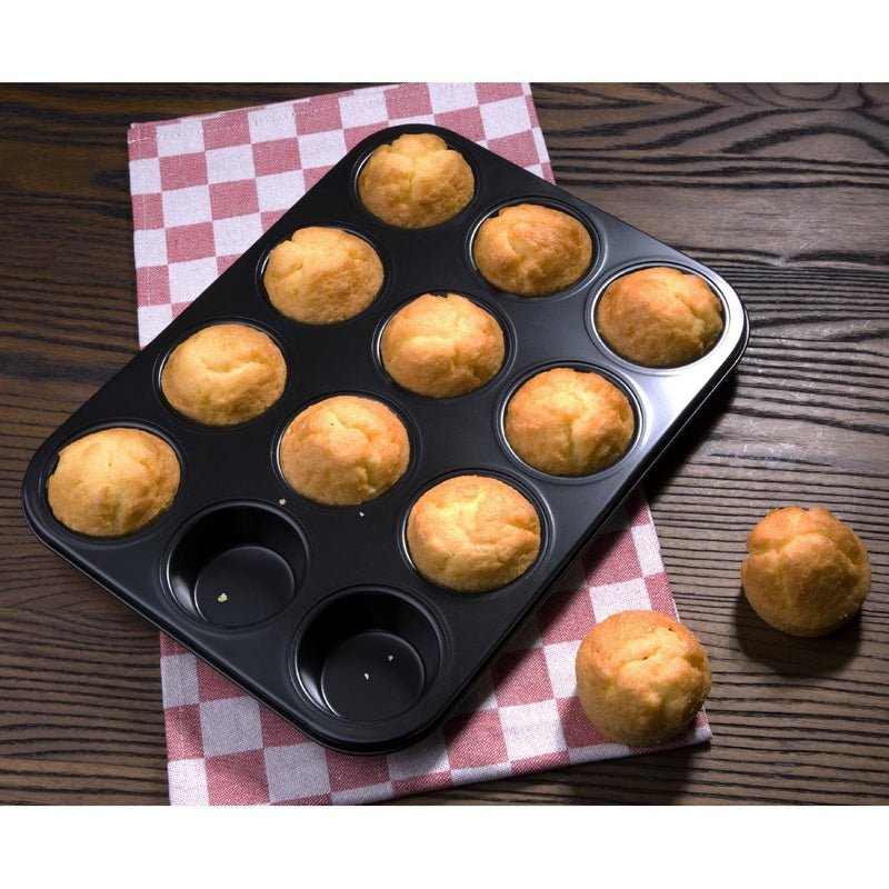 Vogue Carbon Steel Non-Stick Mini Muffin Tray 12 Cup