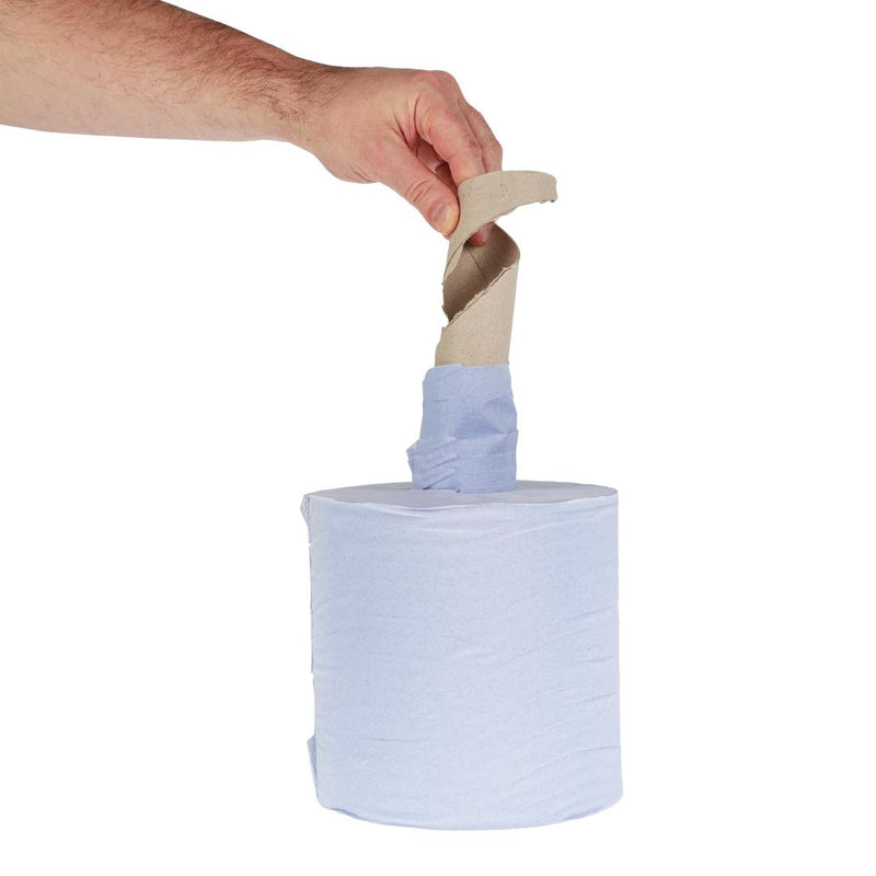 Jantex Blue Centrefeed Rolls 1ply 300m (Pack of 6)
