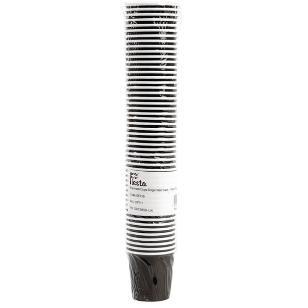 Fiesta Disposable Espresso Cups Single Wall Black 112ml - 4oz (Pack of 1000)