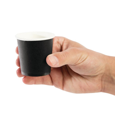 Fiesta Disposable Espresso Cups Single Wall Black 112ml - 4oz (Pack of 50)