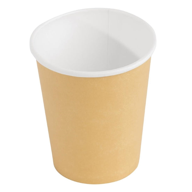 Fiesta Disposable Coffee Cups Single Wall Kraft 225ml - 8oz (Pack of 1000)