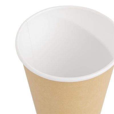 Fiesta Disposable Coffee Cups Single Wall Kraft 340ml - 12oz (Pack of 1000)