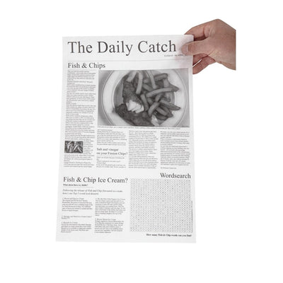 Greaseproof Paper Sheets Newspaper Print 270 x 420mm (Pack of 500)
