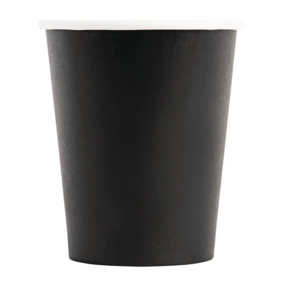 Fiesta Disposable Coffee Cups Single Wall Black 225ml - 8oz (Pack of 50)