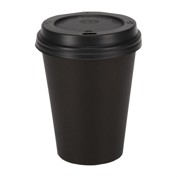 Fiesta Disposable Coffee Cups Single Wall Black 340ml - 12oz (Pack of 1000)