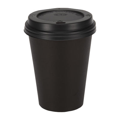 Fiesta Disposable Coffee Cups Single Wall Black 340ml - 12oz (Pack of 50)