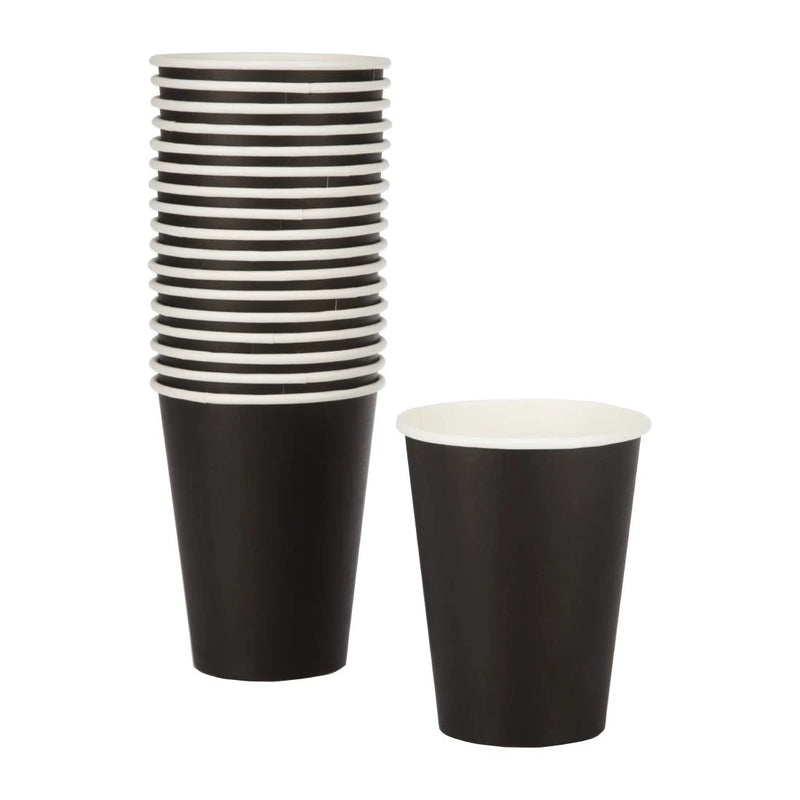 Fiesta Disposable Coffee Cups Single Wall Black 340ml - 12oz (Pack of 1000)