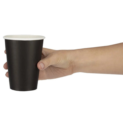 Fiesta Disposable Coffee Cups Single Wall Black 340ml - 12oz (Pack of 1000)
