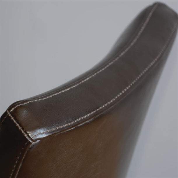 Bolero Chunky Faux Leather Chairs Dark Brown (Pack of 2)