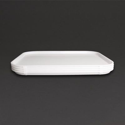 Olympia Kristallon Polypropylene Fast Food Tray White Medium 415mm