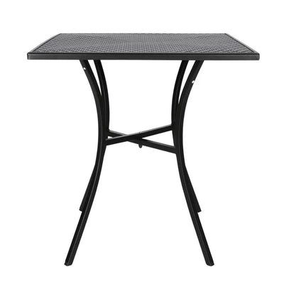 Bolero Grey Steel Patterned Round Bistro Table Grey 600mm