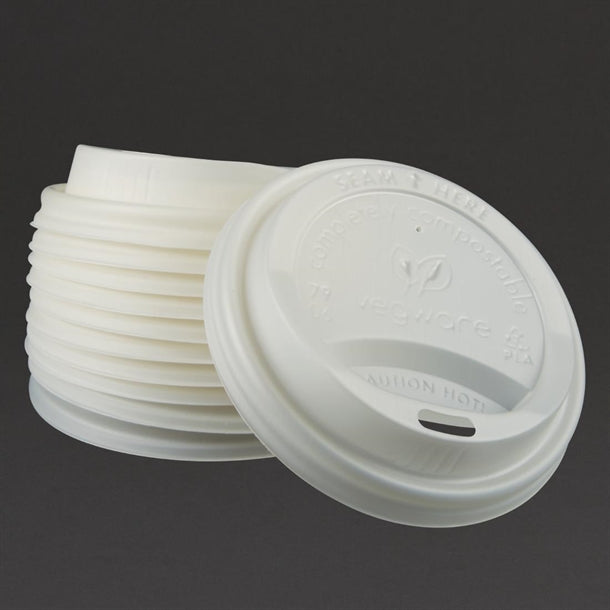 Vegware Compostable Coffee Cup Lids 225ml - 8oz (Pack of 1000)