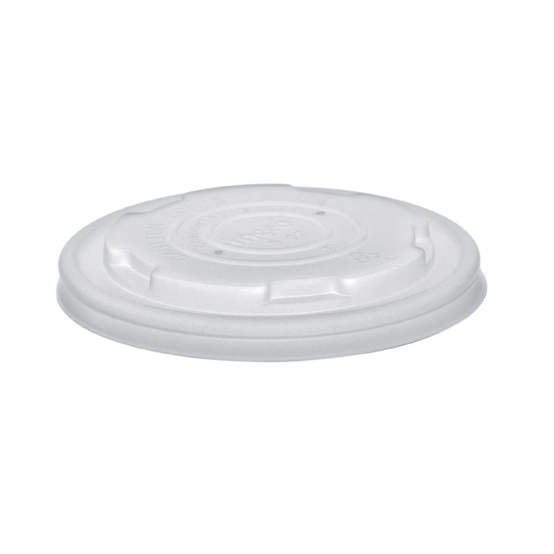 Vegware Compostable Hot Food Pot Flat Lids 170ml - 6oz and 230ml - 8oz
