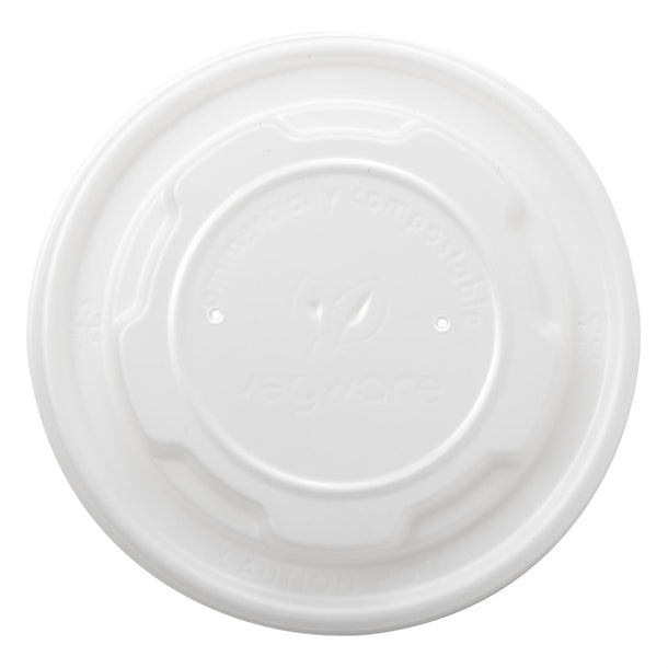 Vegware Compostable Hot Food Pot Flat Lids 170ml - 6oz and 230ml - 8oz