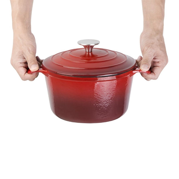 Vogue Red Round Casserole Dish 4Ltr