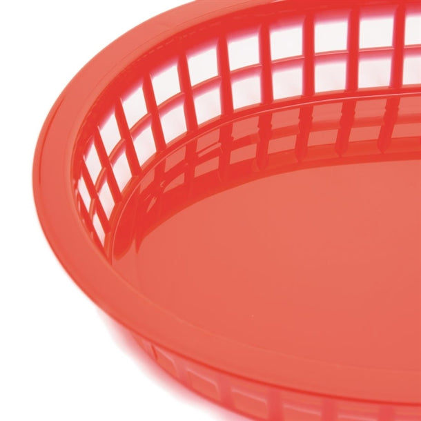Oval Polypropylene Food Basket Red (Pack of 6)
