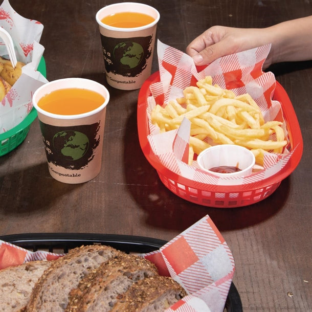 Oval Polypropylene Food Basket Red (Pack of 6)