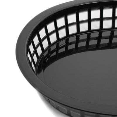 Oval Polypropylene Food Basket Black (Pack of 6)