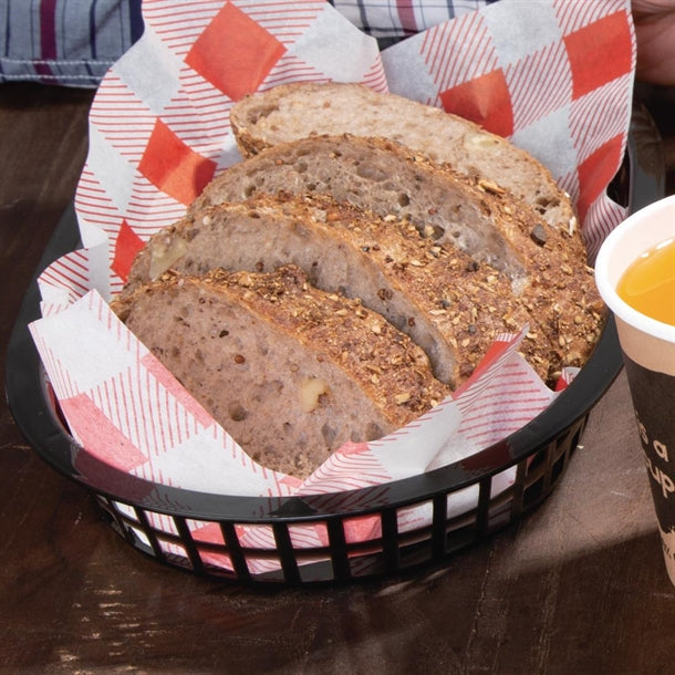 Oval Polypropylene Food Basket Black (Pack of 6)