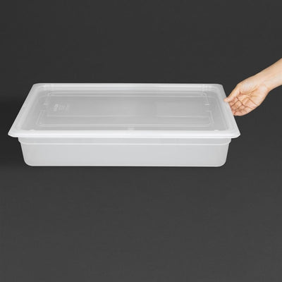 Vogue Polypropylene 1-1 Gastronorm Container with Lid 100mm (Pack of 2)