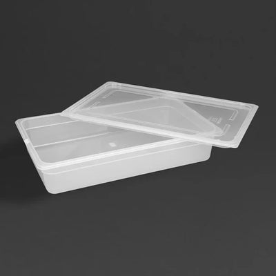 Vogue Polypropylene 1-1 Gastronorm Container with Lid 100mm (Pack of 2)
