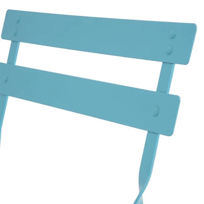 Bolero Pavement Style Steel Chairs Seaside Blue (Pack of 2)