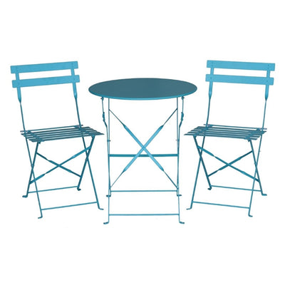 Bolero  Round Pavement Style Steel Table Seaside Blue 595mm