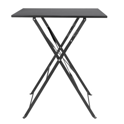 Bolero Black Steel Patterned Square Bistro Table 700mm