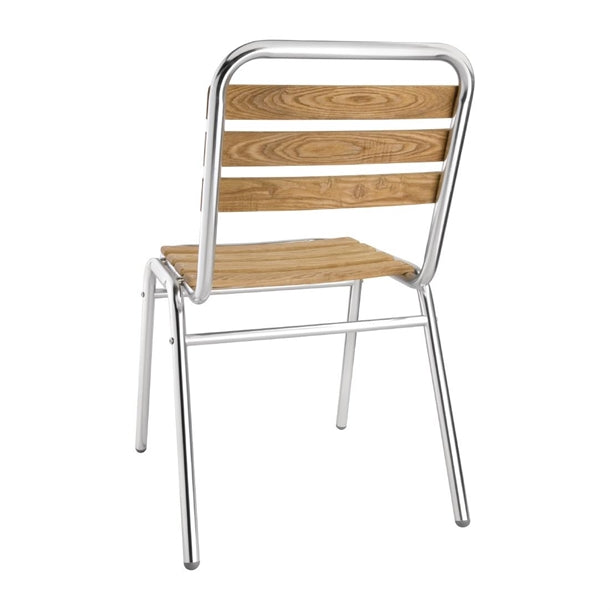 Bolero Aluminium and Ash Chairs (Pack of 4)