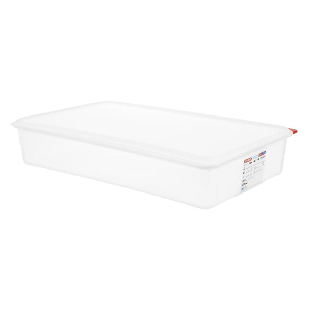 Araven Polypropylene 1-1 Gastronorm Food Containers 13.7Ltr with Lid (Pack of 4)