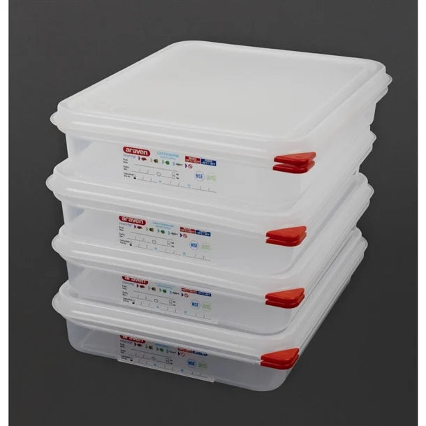 Araven Polypropylene 1-2 Gastronorm Food Containers 4L (Pack of 4)