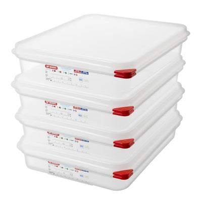 Araven Polypropylene 1-2 Gastronorm Food Containers 4L (Pack of 4)