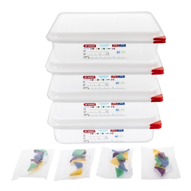 Araven Polypropylene 1-2 Gastronorm Food Containers 4L (Pack of 4)