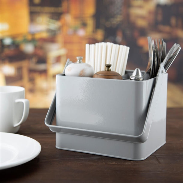 Olympia Galvanised Table Tidy Grey